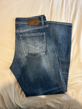 BKE Men’s Faded Blue Bootcut Jeans